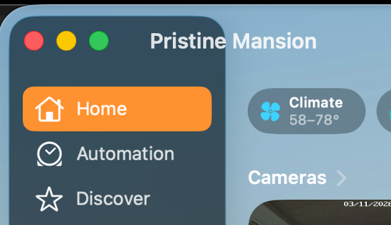 Screenshot of text overflowing the Apple Home app.